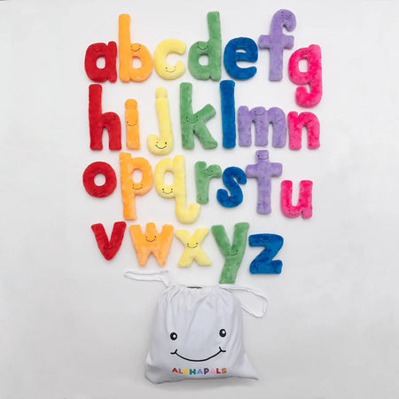 Alphapals® Large Size Lowercase Plush Letter Set with Drawstring Bag