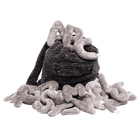 Alphapals® Backpack Rhino Grey Plush Letter Set - Mini